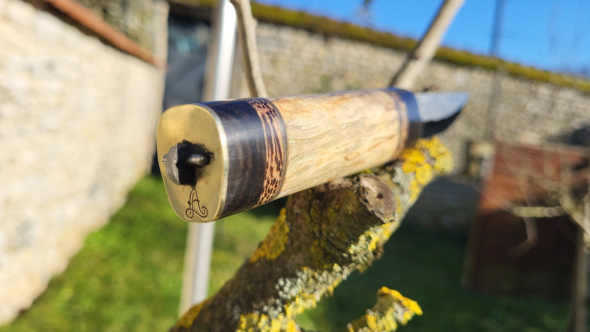PUUKKO n°3 - Hêtre échauffé - Couteau fixe