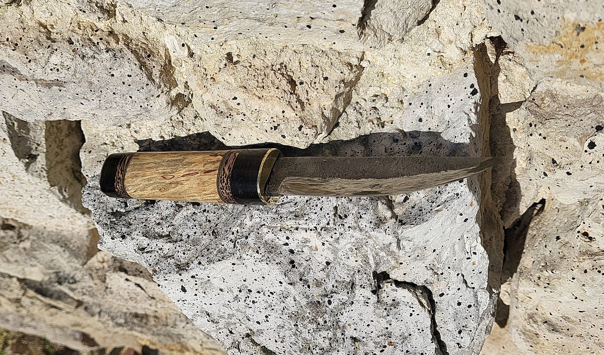 PUUKKO n°3 - Hêtre échauffé - Couteau fixe