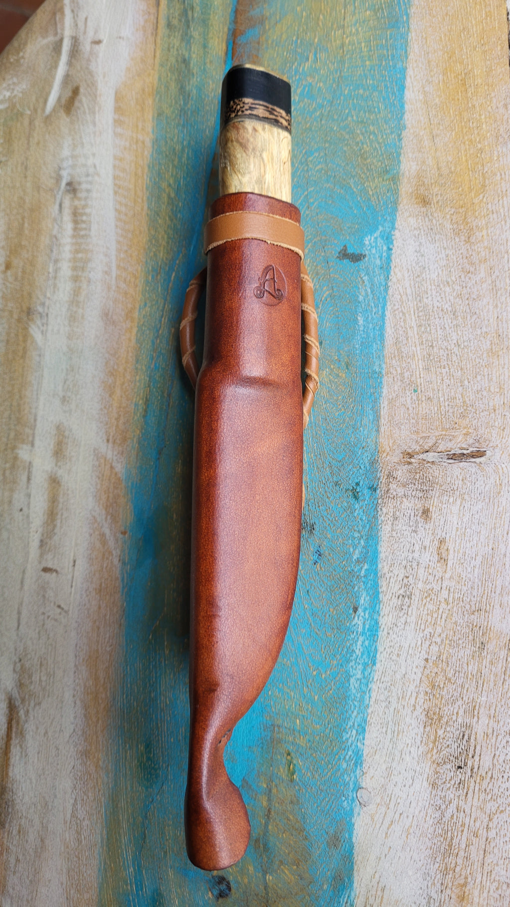 PUUKKO n°3 - Hêtre échauffé - Couteau fixe