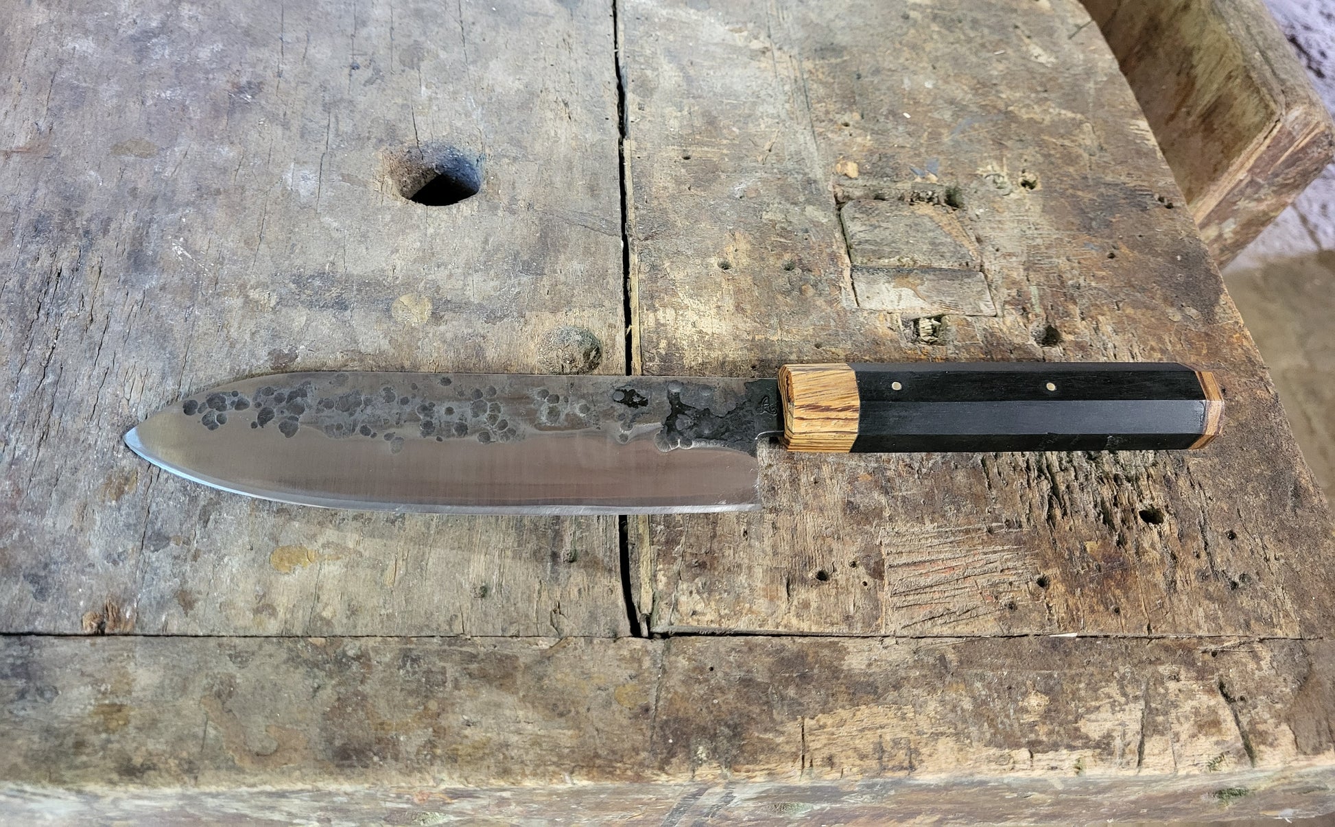 SANTOKU - Couteau de cuisine "Chef"  - bois foncé - Couteau fixe