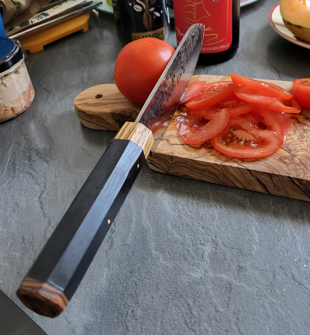 SANTOKU - Couteau de cuisine "Chef"  - bois foncé - Couteau fixe