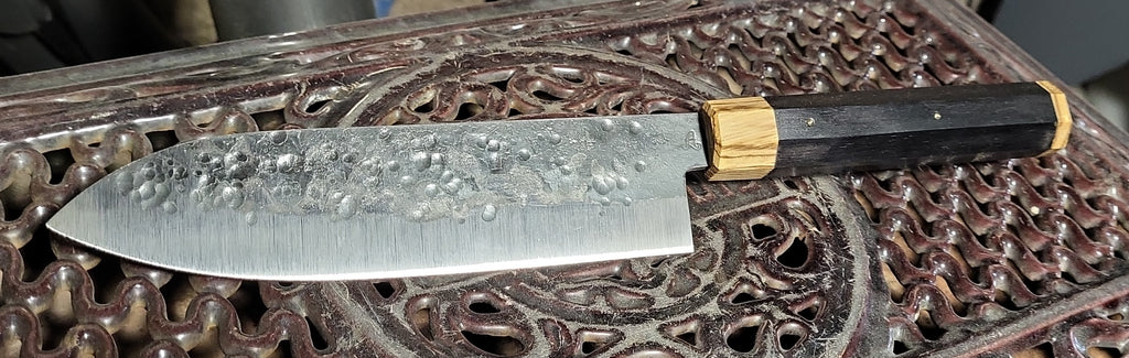 SANTOKU - Couteau de cuisine "Chef"  - bois foncé - Couteau fixe