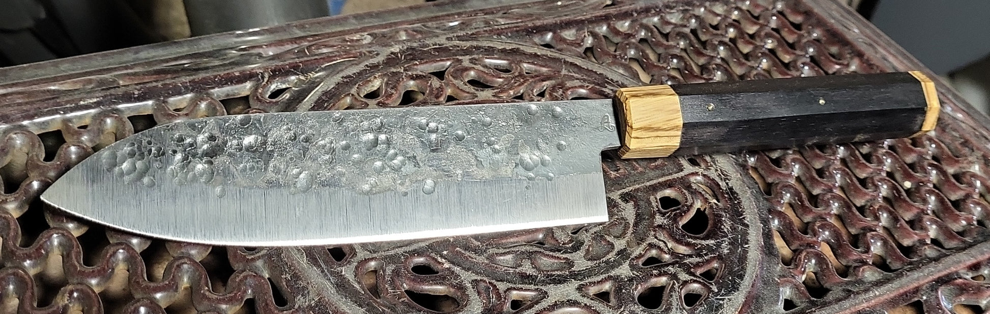 SANTOKU - Couteau de cuisine "Chef"  - bois foncé - Couteau fixe